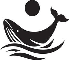 Whale silhouette logo design art illustration on a white background vector