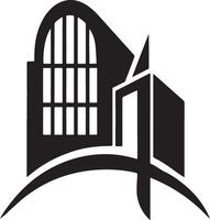 Arts and architecture logo image silhouette art illustration on a white background vector