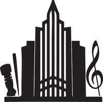 Modern minimalist architecture symbol featuring stylized building silhouette vector