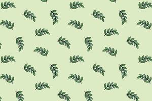 Pattern featuring decorative green leaves on a soft pastel background, ideal for design projects vector