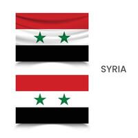 Flag of Syria in 3d and flat style vector