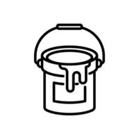 paint bucket icon, line style icon vector