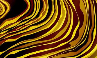 Abstract wavy line pattern curve dark yellow gold background. smooth color. vector