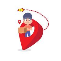 Fast and Friendly Delivery Boy vector