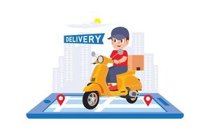 Smart Delivery with Digital Navigation vector