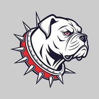 A Fierce Boxer with a Spiked Collar vector