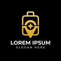 Unique Logo with a Combination of a Suitcase and a Star vector