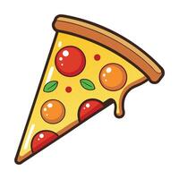a slice of pizza with tomato and cheese on it vector