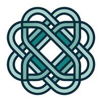 a celtic knot logo with a green background vector