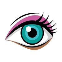 an eye with a pink and blue color scheme vector