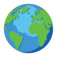 the earth is shown in a flat style vector