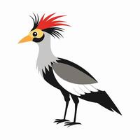 a bird with a red and white head and black beak vector