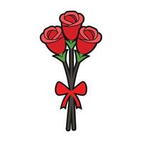 rose bouquet a bundle of roses wrapped. vector