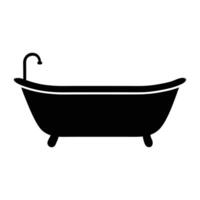 bathroom icon black and white illustration vector