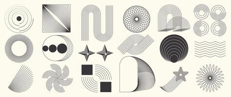 Abstract minimal element geometric line set. vector