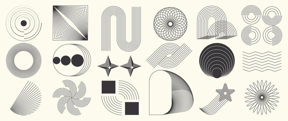 Abstract minimal element geometric line set.
