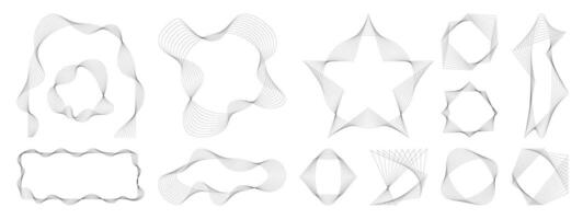 Wavy abstract blend line element set vector