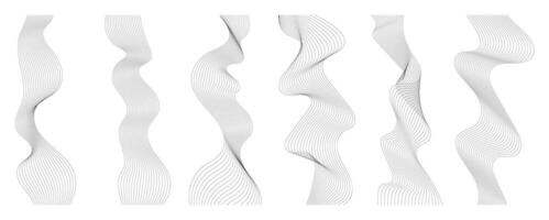 Hand drawn abstract blend line element set. vector