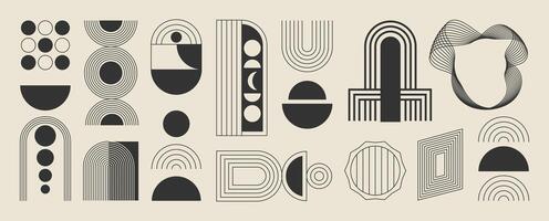 Abstract minimal element mid century set. vector