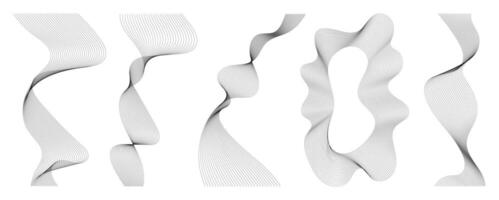 Blend line element stripe line art set. vector