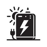 power bank icon with flat outline style vector