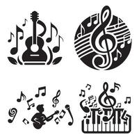 Music notes icons set. illustration vector