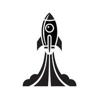 Rocket silhouette icon symbolizing innovation, progress, and exploration. Perfect for technology, space, startup, or science projects. EPS format ensures scalability. vector