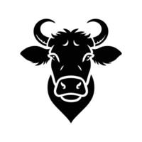 Cow face illustration on a white background, you can easily change color and use any type of design. vector