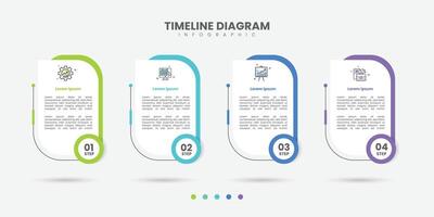 Business infographic template. 4 Step timeline journey. Process diagram, 4 options on white background, Infograph elements vector
