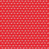 Christmas seamless pattern with reindeer and snowflakes on red background. Winter holiday illustration vector