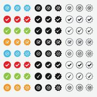 Verified badges. Profile verified badge. Verification symbol set. Verified badge icons. Social media account verification icons with colorful vector