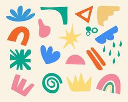 Abstract colorful shape background matisse style motif collection pattern illustration fabric textile paper print art decoration editable vector