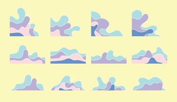 Abstract Wave Shapes Set vector