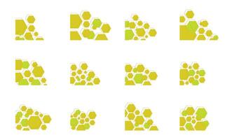 Honeycomb Pattern Corner Set vector