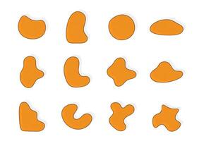 Orange Abstract Shapes Set vector