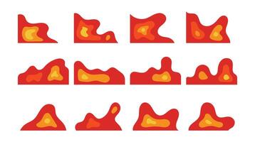 Set of Abstract Blob Corner Decoration, Wave Organic Border Shape, Illustration vector