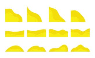 Yellow Sand Dune Animation Frames Corner Border vector