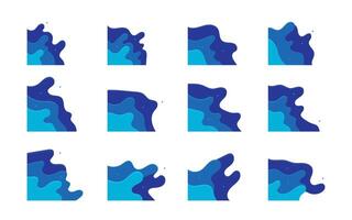 Abstract Wave Corner Border, Fluid Blob Decoration. Organic Wavy Edge Illustration vector