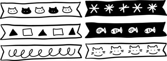 Simple Washi Tape Decor Set for Craft and DIY Projects vector