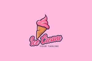 ice cream logo icon illustration, simple logo for branding. vector