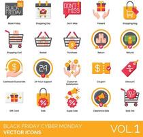 Black friday icons set, vol 1 vector