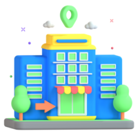 uma construção com uma mapa PIN apontando para isto png