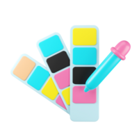 A pen and a set of colored paper png