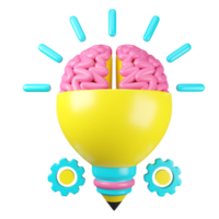 A light bulb with a brain inside png