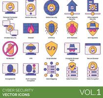 Cyber security icons set, volume 1 vector