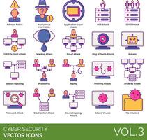 Cyber security icons set, volume 3 vector