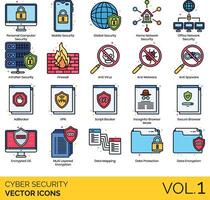 Cyber security icons set, vol 1 vector