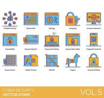 Cyber security icons set 5 vector