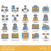Cyber security icons set, volume 3 vector