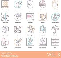 Security icons set, volume 3, line icon set, illustration vector